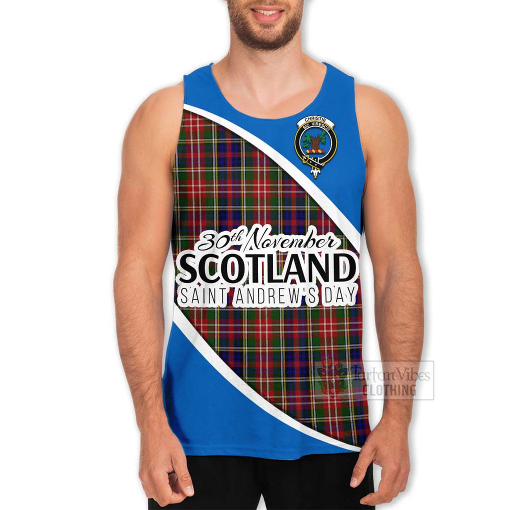 Tartan Vibes Clothing Christie Family Crest Tartan Men's Tank Top Celebrate Saint Andrew's Day in Style