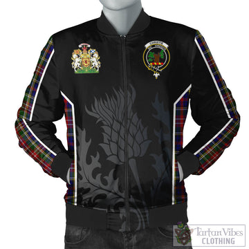 Christie Tartan Bomber Jacket with Family Crest and Scottish Thistle Vibes Sport Style