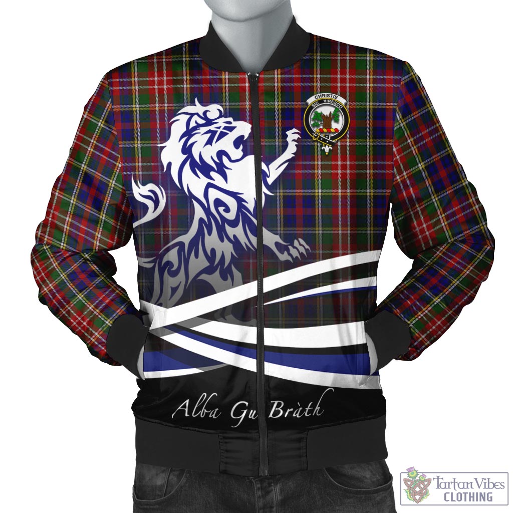 Tartan Vibes Clothing Christie Tartan Bomber Jacket with Alba Gu Brath Regal Lion Emblem