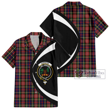 Christie Tartan Short Sleeve Button Up with Family Crest Circle Style