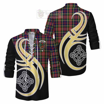 Christie Tartan Ghillie Kilt Shirt with Family Crest and Celtic Symbol Style