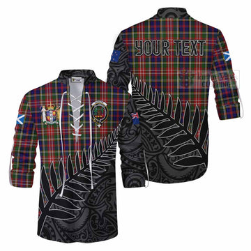 Christie Crest Tartan Ghillie Kilt Shirt with New Zealand Silver Fern Half Style