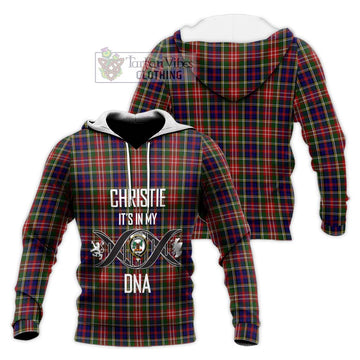 Christie Tartan Knitted Hoodie with Family Crest DNA In Me Style