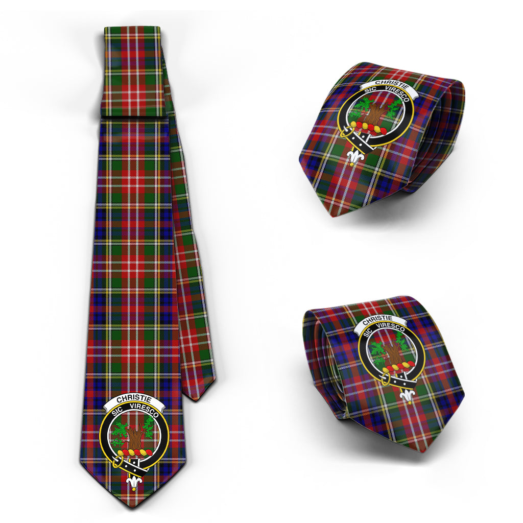 Christie Tartan Classic Necktie with Family Crest Necktie One Size - Tartan Vibes Clothing