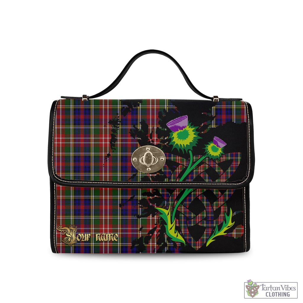 Tartan Vibes Clothing Christie Tartan Waterproof Canvas Bag with Scotland Map and Thistle Celtic Accents