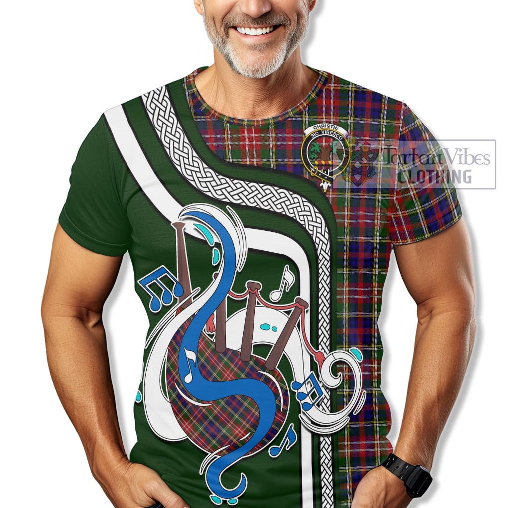 Christie Tartan T-Shirt with Epic Bagpipe Style Kid's Shirt - Tartanvibesclothing Shop