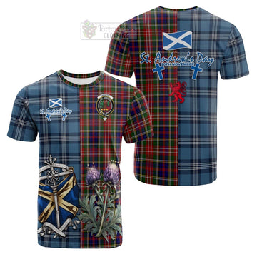 Christie Tartan Cotton T-shirt Happy St. Andrew's Day Half Tartan Style