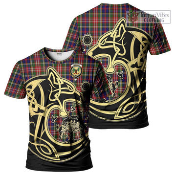 Christie Tartan T-Shirt with Family Crest Celtic Wolf Style