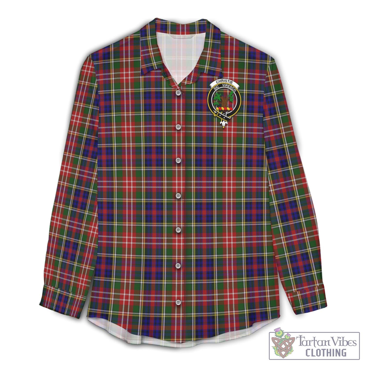 Tartan Vibes Clothing Christie Tartan Womens Casual Shirt with Family Crest