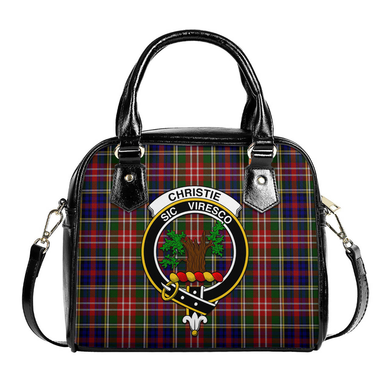 Christie Tartan Shoulder Handbags with Family Crest One Size 6*25*22 cm - Tartanvibesclothing