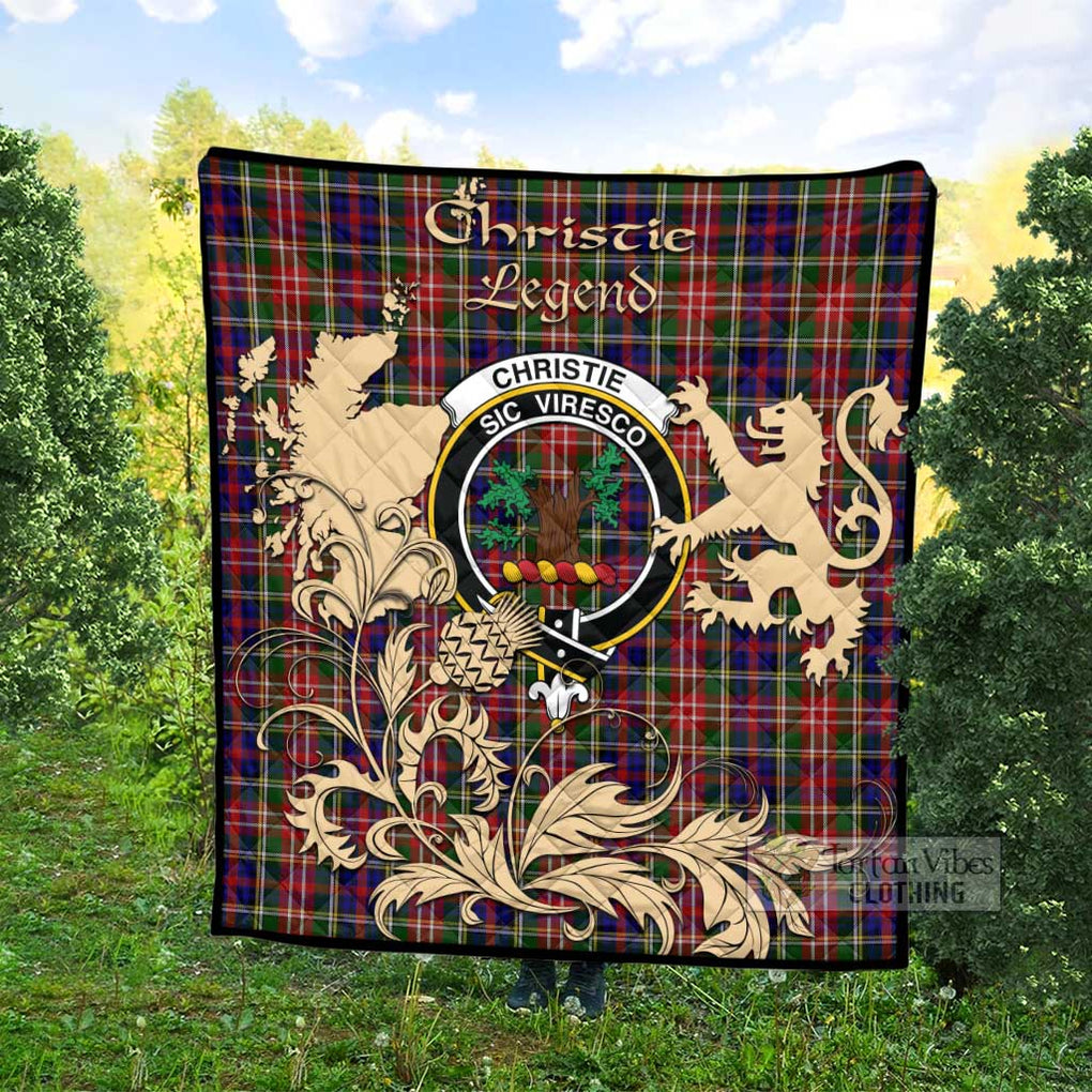 Tartan Vibes Clothing Christie Tartan Quilt with Family Crest and Scottish Symbol Style