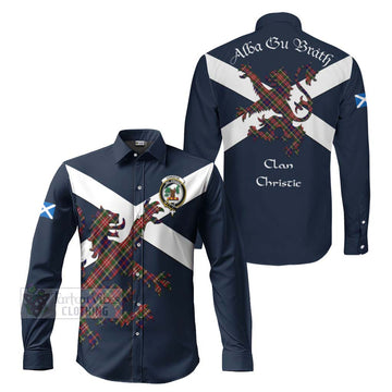 Christie Tartan Lion Rampant Long Sleeve Button Shirt Proudly Display Your Heritage with Alba Gu Brath and Clan Name