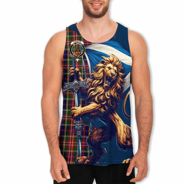 Christie Tartan Family Crest Men's Tank Top with Scottish Majestic Lion