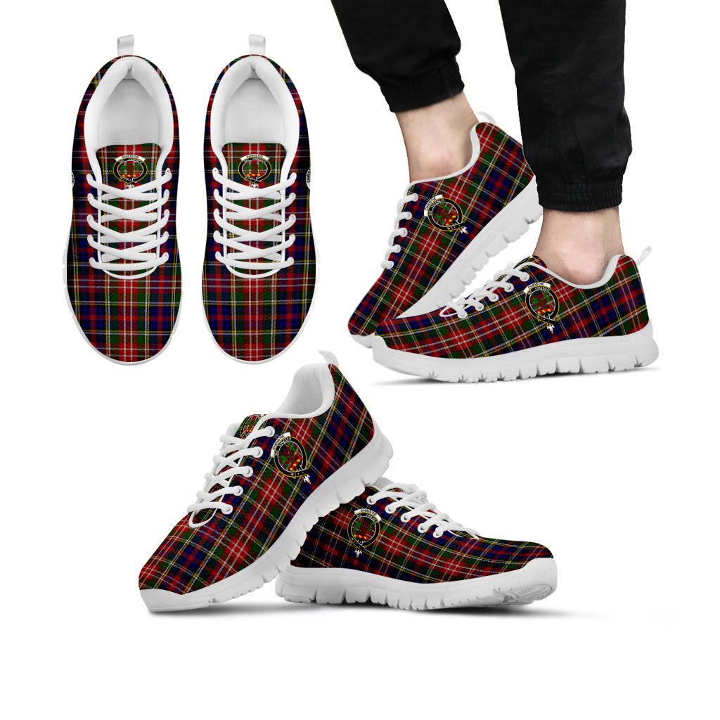 Christie Tartan Sneakers with Family Crest Kid's Sneakers - Tartan Vibes Clothing