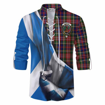 Christie Tartan Ghillie Kilt Shirt with Family Crest Scotland Patriotic Style