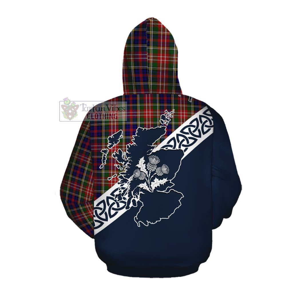 Tartan Vibes Clothing Christie Tartan Cotton Hoodie Featuring Thistle and Scotland Map