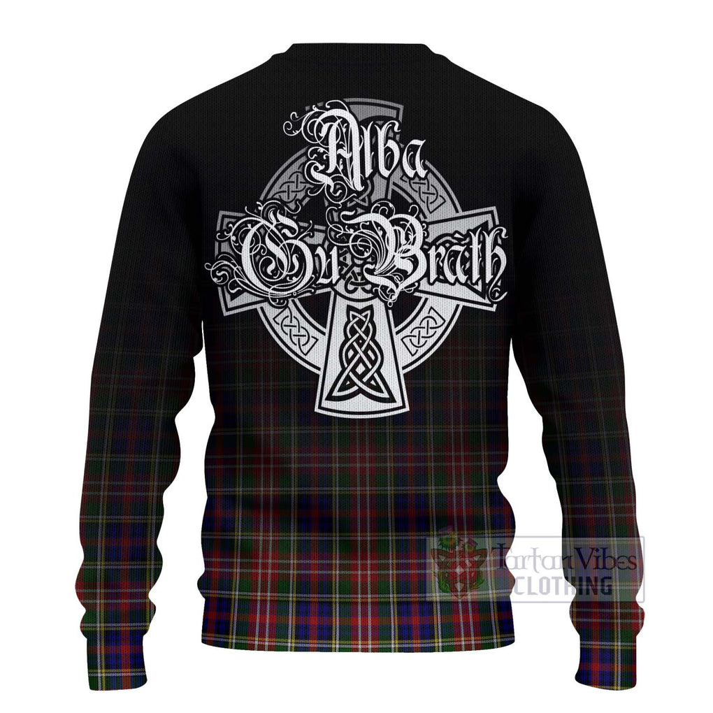 Tartan Vibes Clothing Christie Tartan Knitted Sweater Featuring Alba Gu Brath Family Crest Celtic Inspired