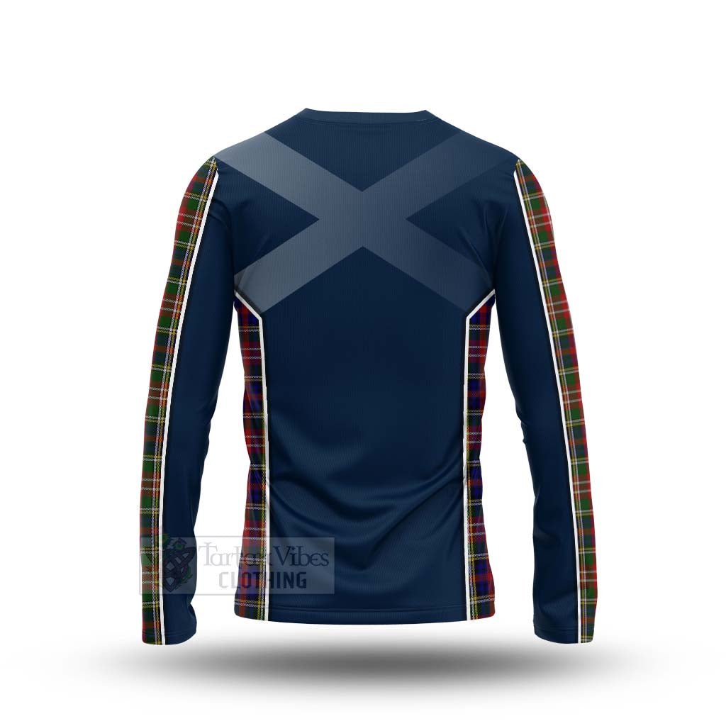 Tartan Vibes Clothing Christie Tartan Long Sleeve T-Shirt with Family Crest and Scottish Thistle Vibes Sport Style