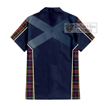 Christie Tartan Short Sleeve Button Shirt with Family Crest and Lion Rampant Vibes Sport Style