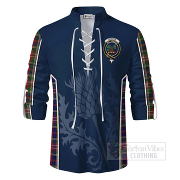 Christie Tartan Ghillie Kilt Shirt with Family Crest and Scottish Thistle Vibes Sport Style