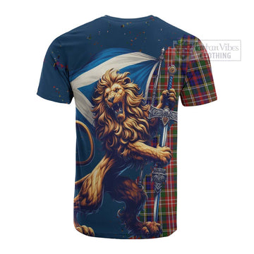 Christie Tartan Family Crest Cotton T-shirt with Scottish Majestic Lion