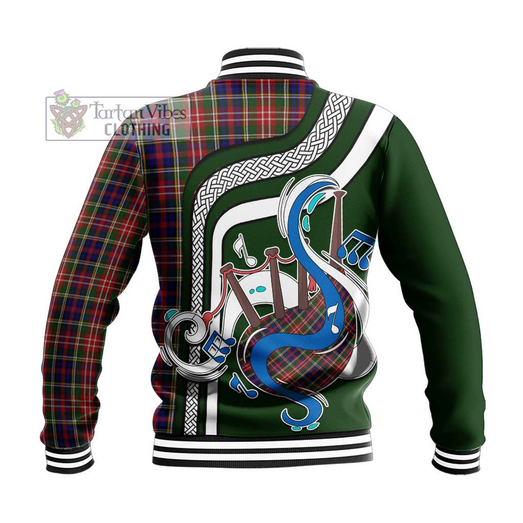 Tartan Vibes Clothing Christie Tartan Baseball Jacket with Epic Bagpipe Style