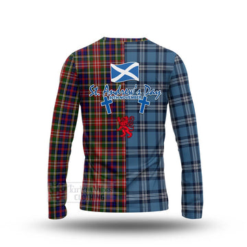 Christie Tartan Long Sleeve T-Shirt Happy St. Andrew's Day Half Tartan Style