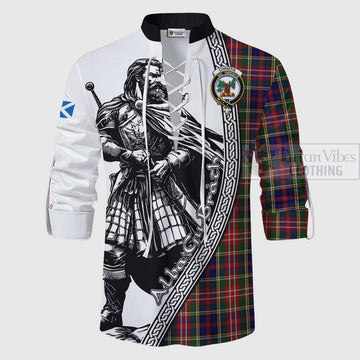 Christie Tartan Clan Crest Ghillie Kilt Shirt with Highlander Warrior Celtic Style