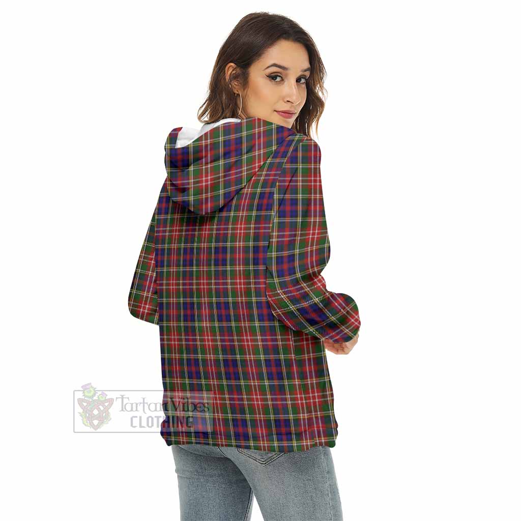 Tartan Vibes Clothing Christie Tartan Crest Women's Borg  Half Zip Fleece Hoodie