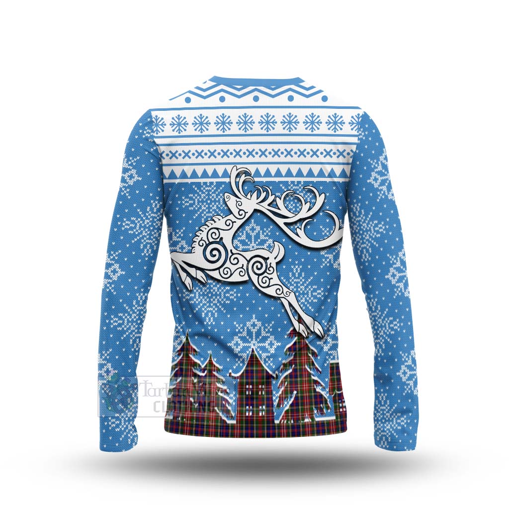 Tartan Vibes Clothing Christie Clan Christmas Long Sleeve T-Shirt Celtic Reindeer Style