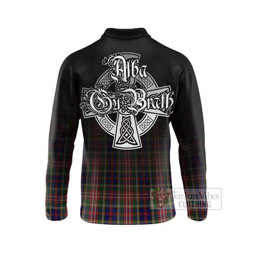 Christie Tartan Long Sleeve Polo Shirt Featuring Alba Gu Brath Family Crest Celtic Inspired