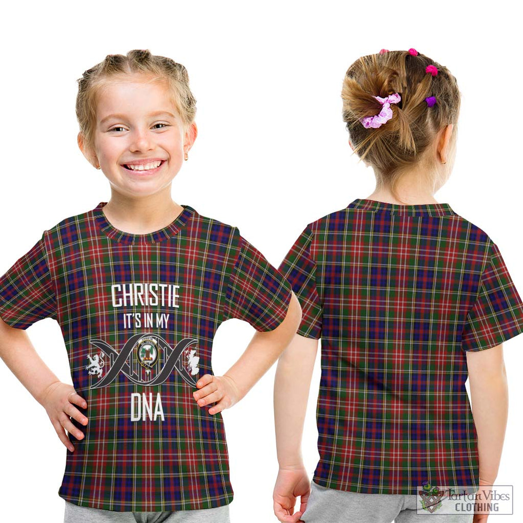 Christie Tartan Kid T-Shirt with Family Crest DNA In Me Style - Tartanvibesclothing Shop