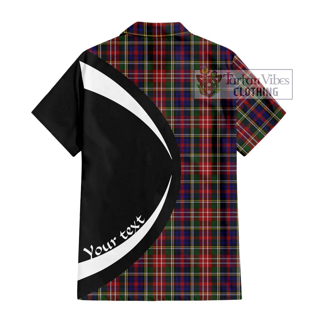 Christie Tartan Short Sleeve Button Up with Family Crest Circle Style - Tartan Vibes Clothing