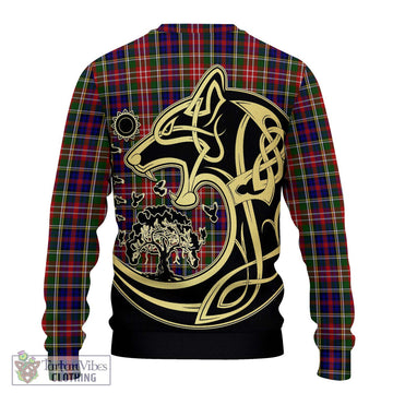 Christie Tartan Ugly Sweater with Family Crest Celtic Wolf Style