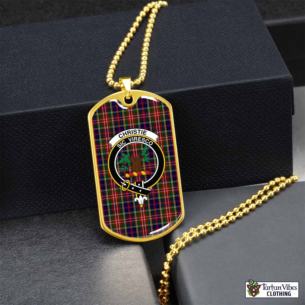 Tartan Vibes Clothing Christie Tartan Dog Tag Necklace with Family Crest