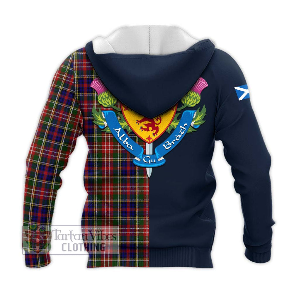 Tartan Vibes Clothing Christie Tartan Knitted Hoodie with Scottish Lion Royal Arm Half Style