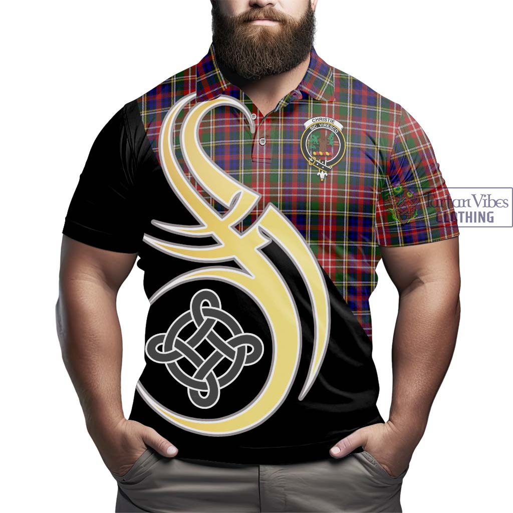 Christie Tartan Polo Shirt with Family Crest and Celtic Symbol Style - Tartan Vibes Clothing