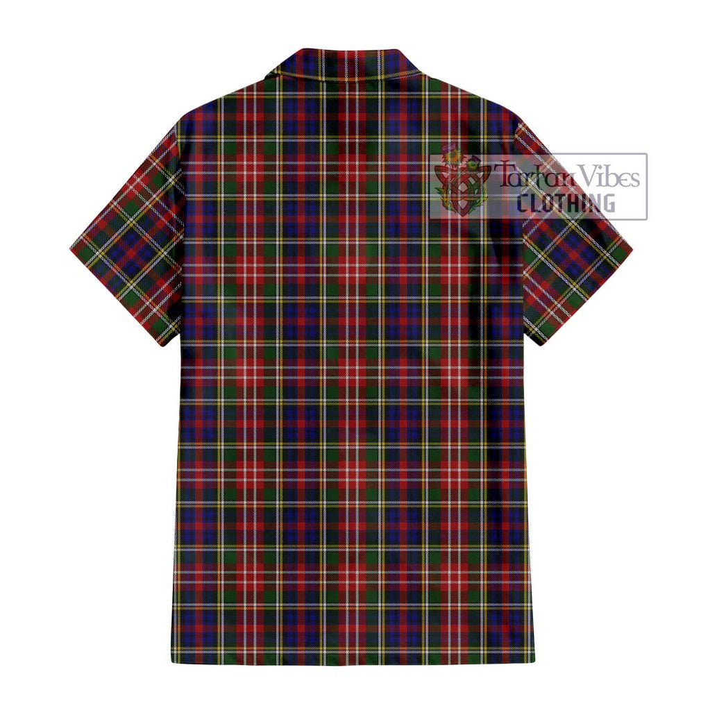 Christie Tartan Short Sleeve Button Shirt with Family Crest DNA In Me Style - Tartanvibesclothing Shop