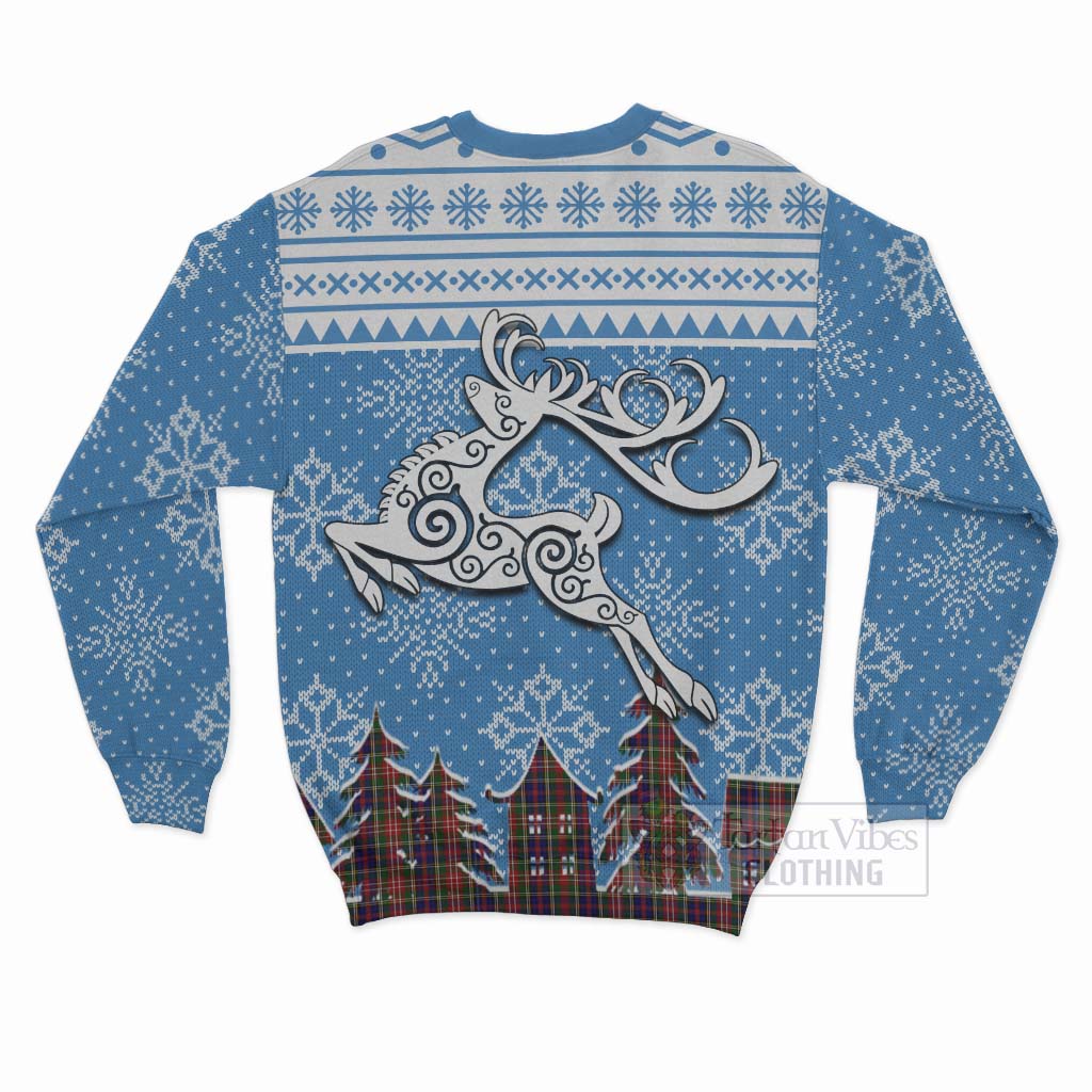 Tartan Vibes Clothing Christie Clan Christmas Sweatshirt Celtic Reindeer Style