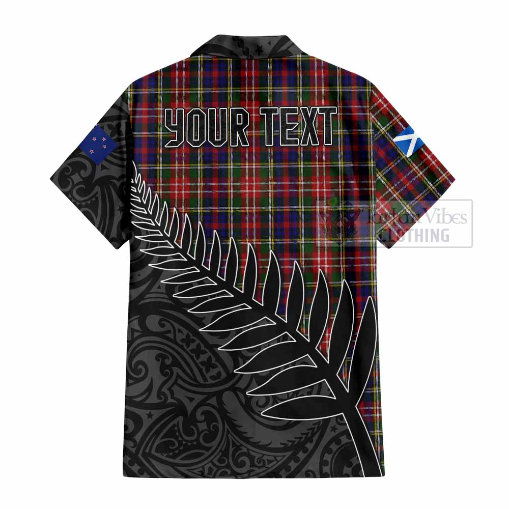 Tartan Vibes Clothing Christie Crest Tartan Short Sleeve Button Shirt with New Zealand Silver Fern Half Style