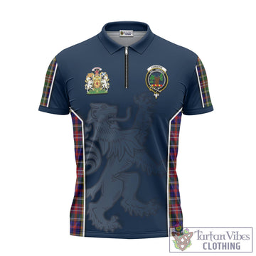 Christie Tartan Zipper Polo Shirt with Family Crest and Lion Rampant Vibes Sport Style