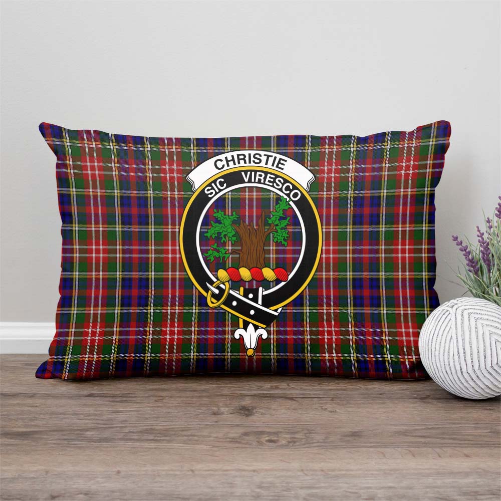 Christie Tartan Pillow Cover with Family Crest Rectangle Pillow Cover - Tartanvibesclothing