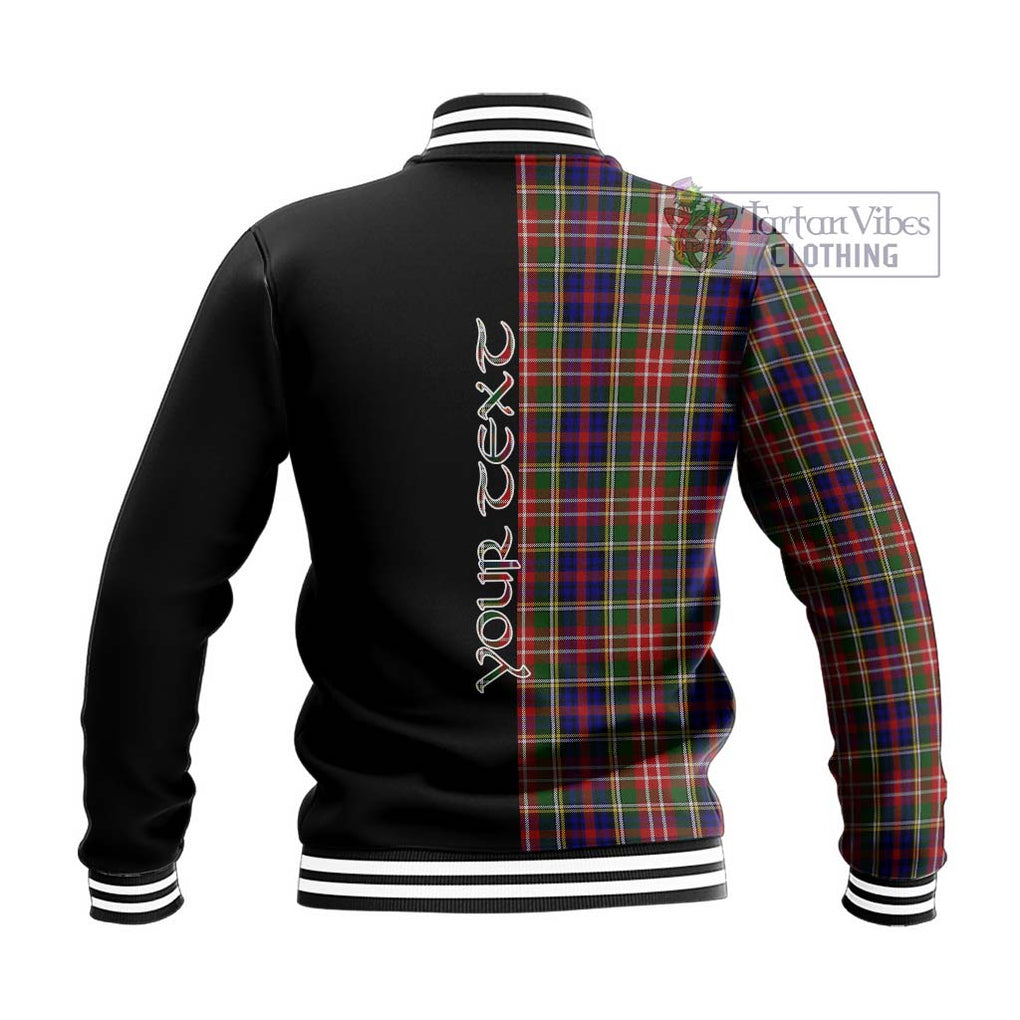 Christie Tartan Baseball Jacket with Family Crest and Half Of Me Style - Tartanvibesclothing Shop