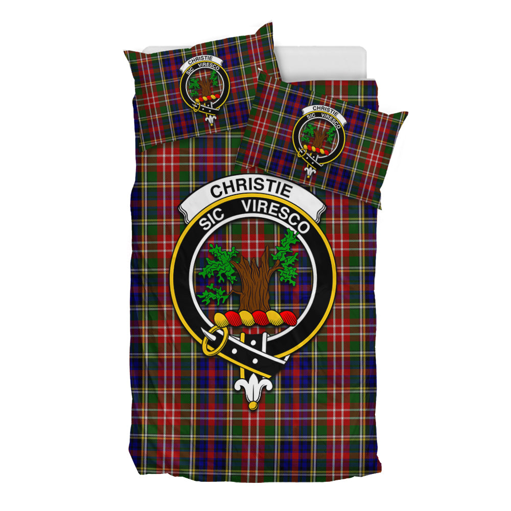 Christie Tartan Bedding Set with Family Crest - Tartan Vibes Clothing