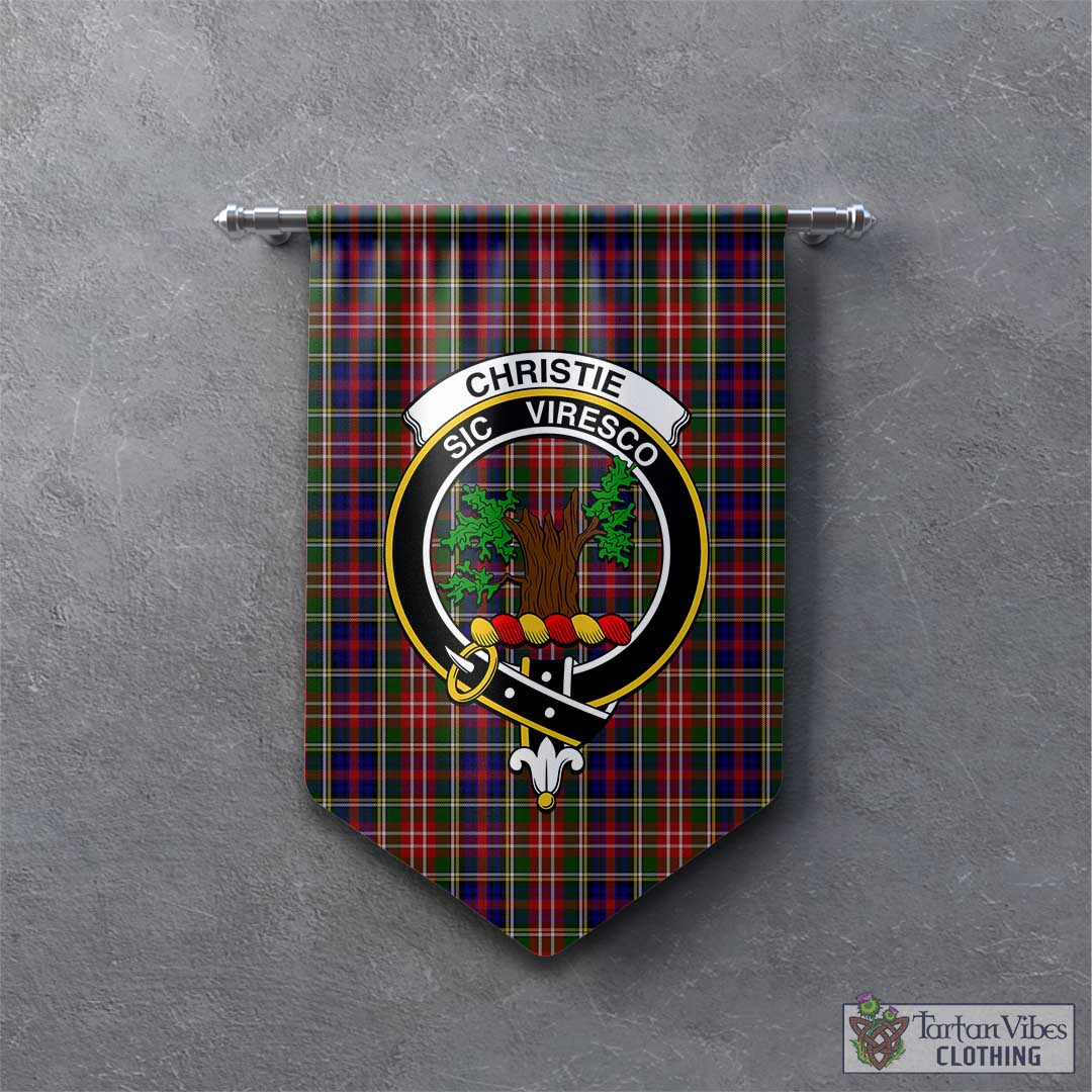 Tartan Vibes Clothing Christie Tartan Gonfalon, Tartan Banner with Family Crest