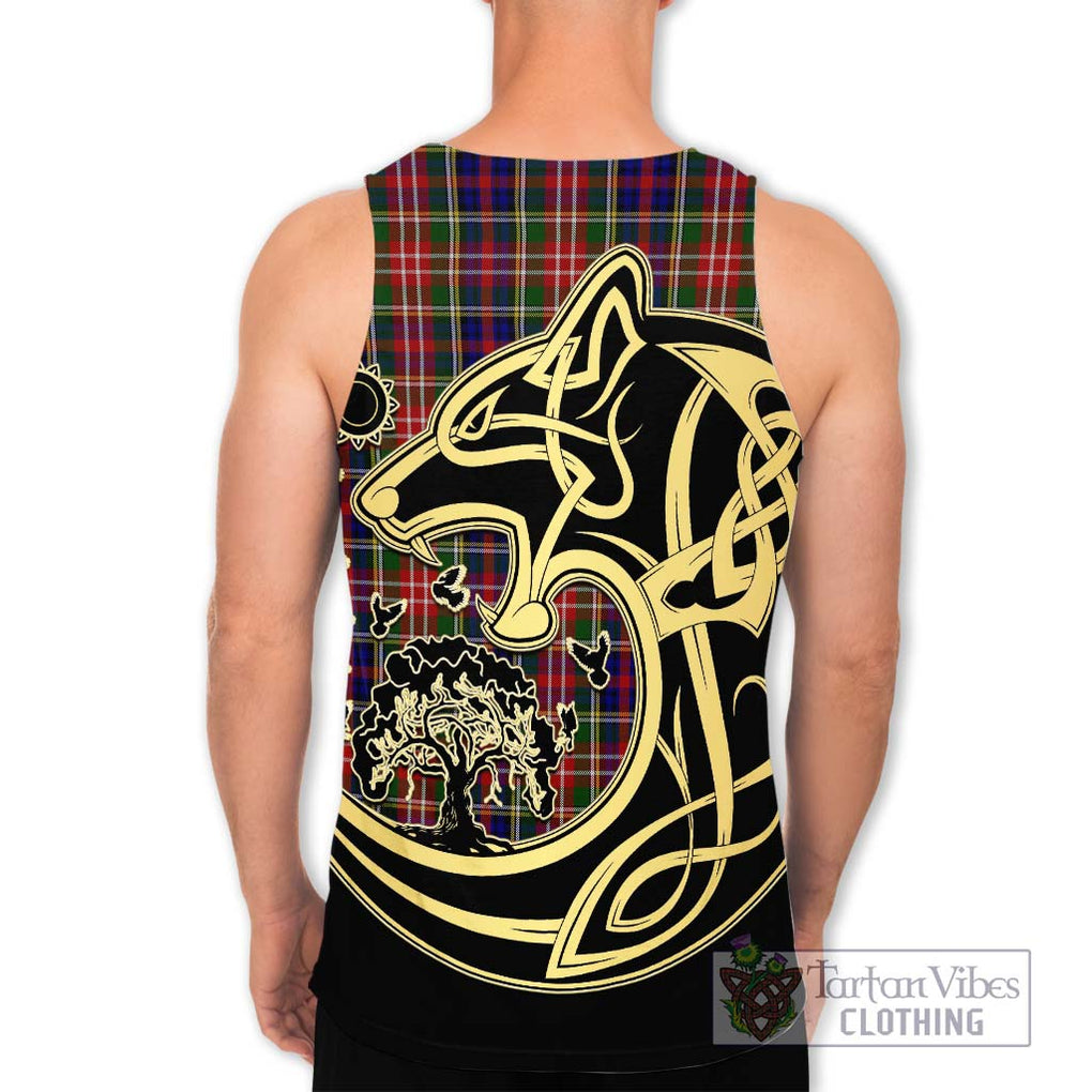 Christie Tartan Men's Tank Top with Family Crest Celtic Wolf Style - Tartan Vibes Clothing