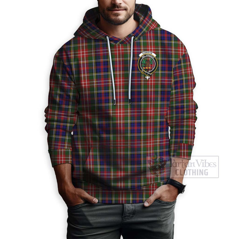 Tartan Vibes Clothing Christie Tartan Hoodie with Family Crest Celtic Skull Style