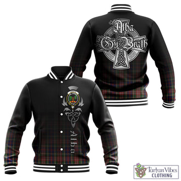 Christie Tartan Baseball Jacket Featuring Alba Gu Brath Family Crest Celtic Inspired