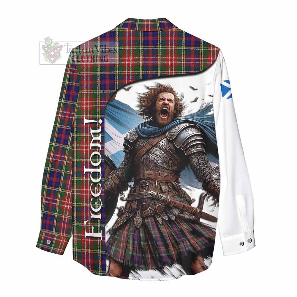 Tartan Vibes Clothing Christie Crest Tartan Women's Casual Shirt Inspired by the Freedom of Scottish Warrior