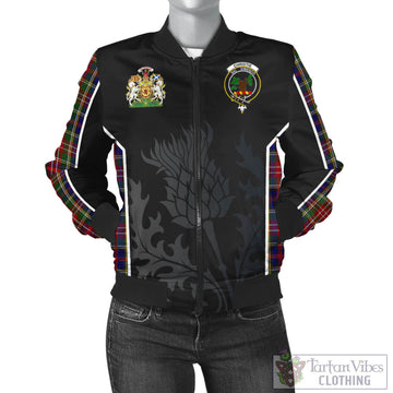 Christie Tartan Bomber Jacket with Family Crest and Scottish Thistle Vibes Sport Style